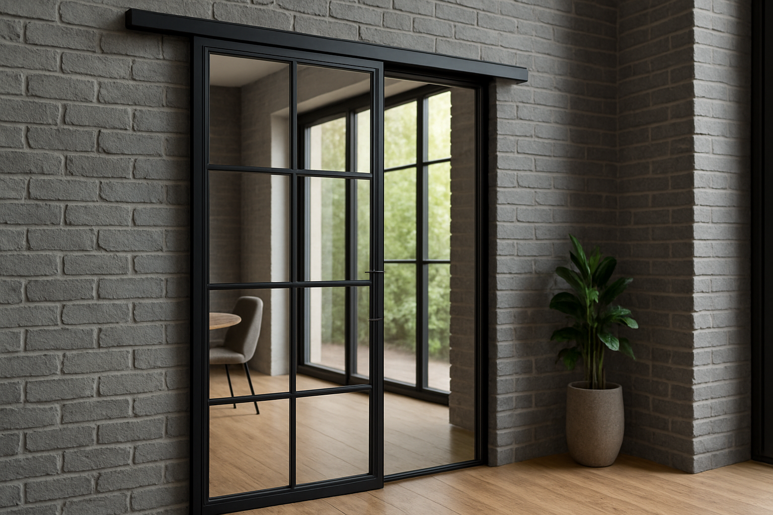 interior/ internal steel sliding door