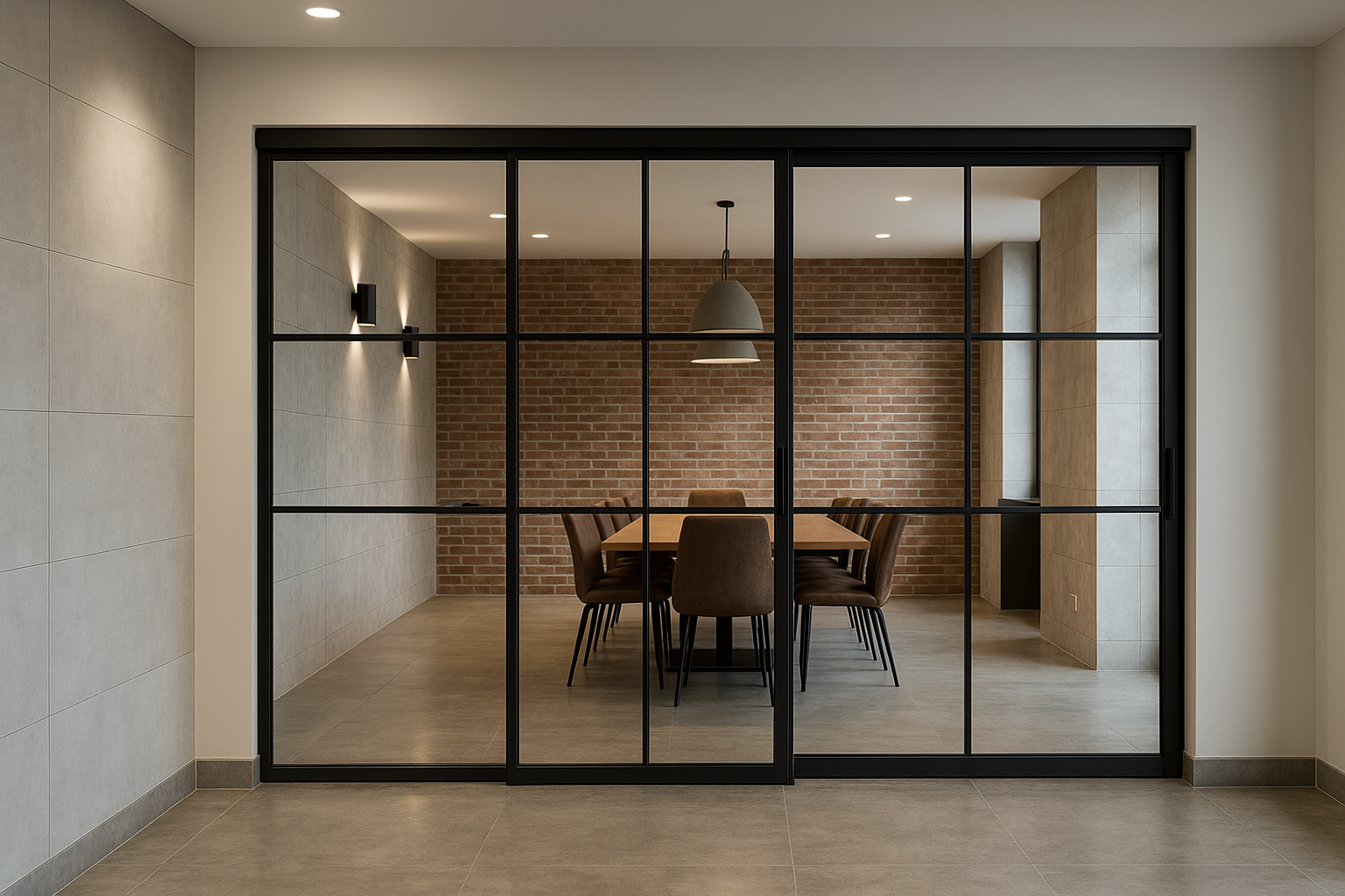 interior/ internal steel sliding door