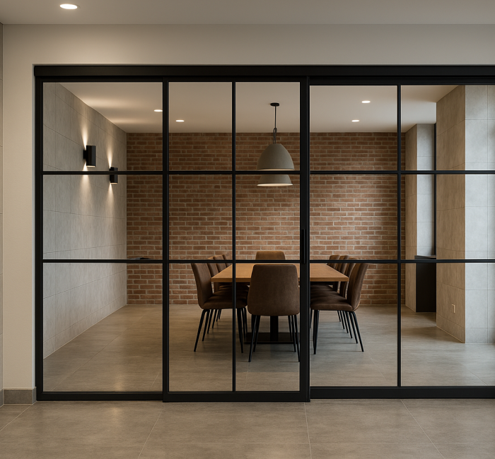 interior/ internal steel sliding door