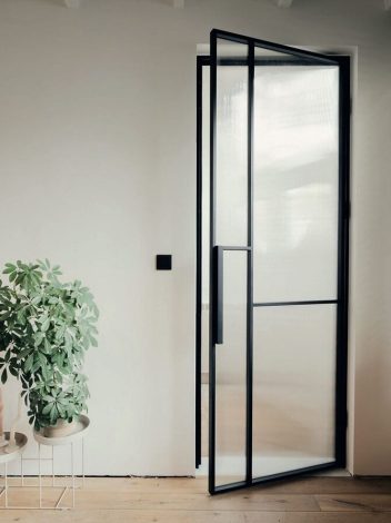 internal steel hinged door, hinged glass doors