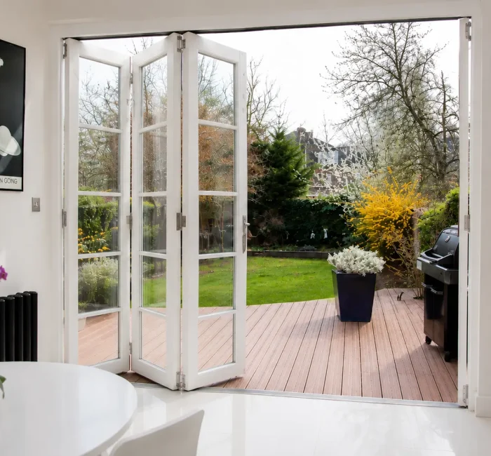 timber bi-fold sliding doors